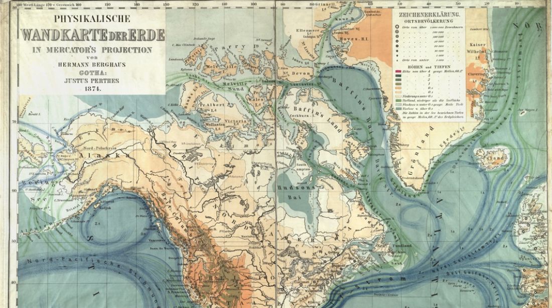 Physikalische Wandkarte der Erde in Merkartor's Projection